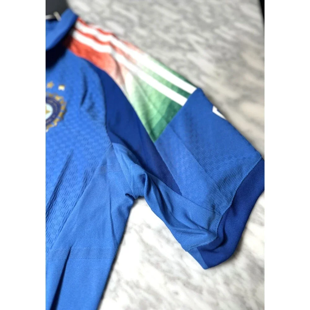 Adidas Dream 11 India Cricket KC3746 Jersey Blue & Orange Men's Large NEW